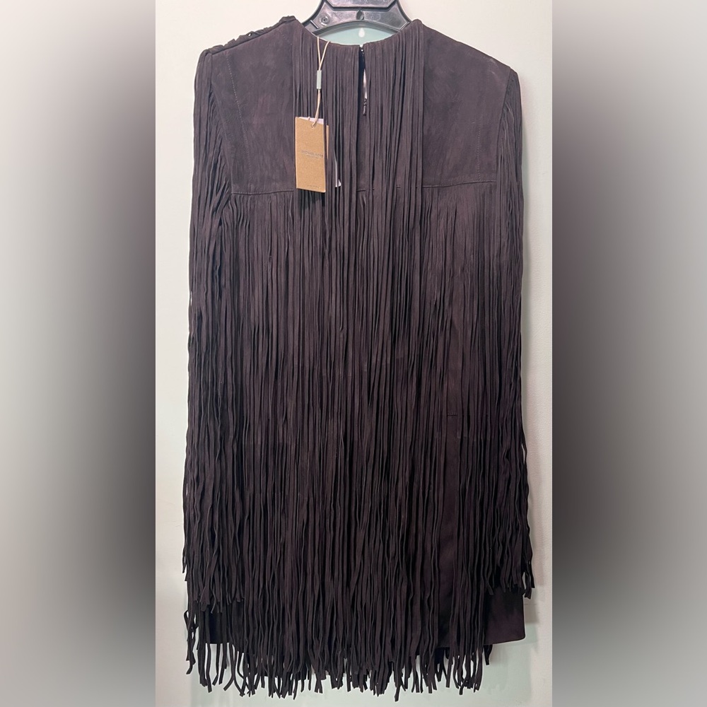 MICHAEL KORS COLLECTION Bonded Suede Fringed Dress size 8 - Picture 8 of 10